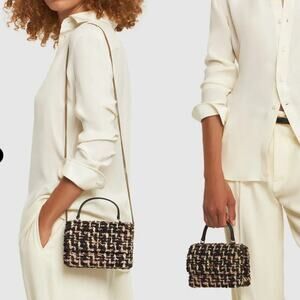 Tory Burch New Mini Kira Tweed Top Handle Chain Wallet Crossbody